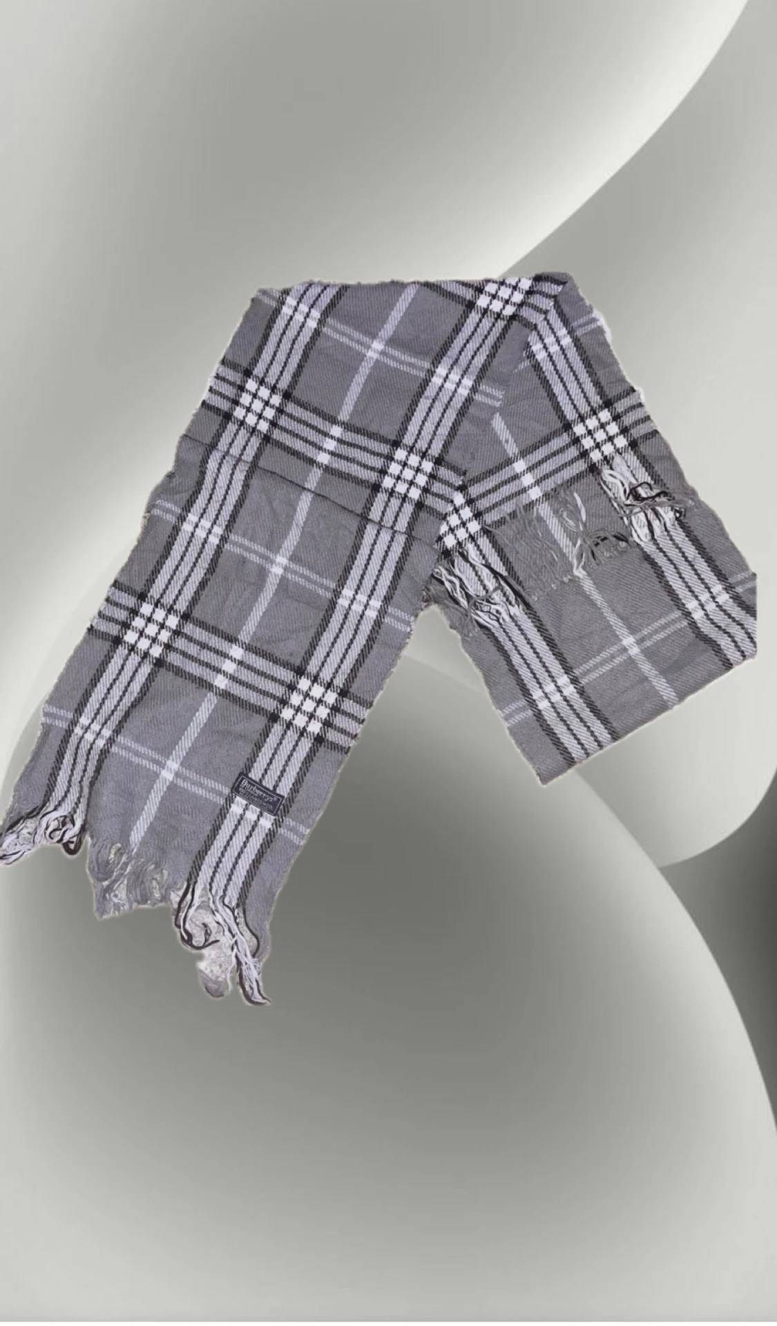 Grå rutig halsduk från Burberrys - 1