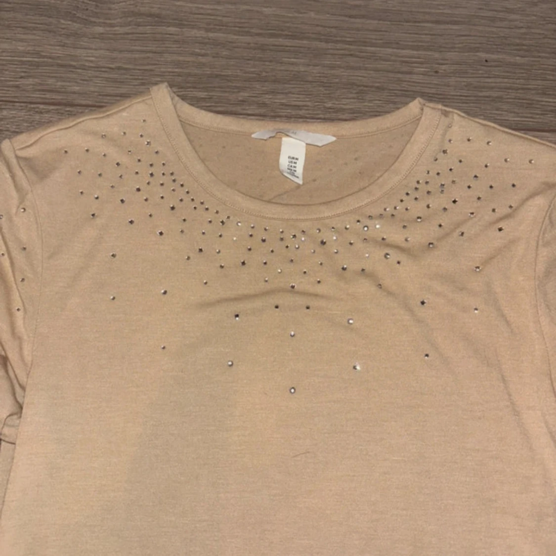Beige långärmad topp med strass H&M - 2