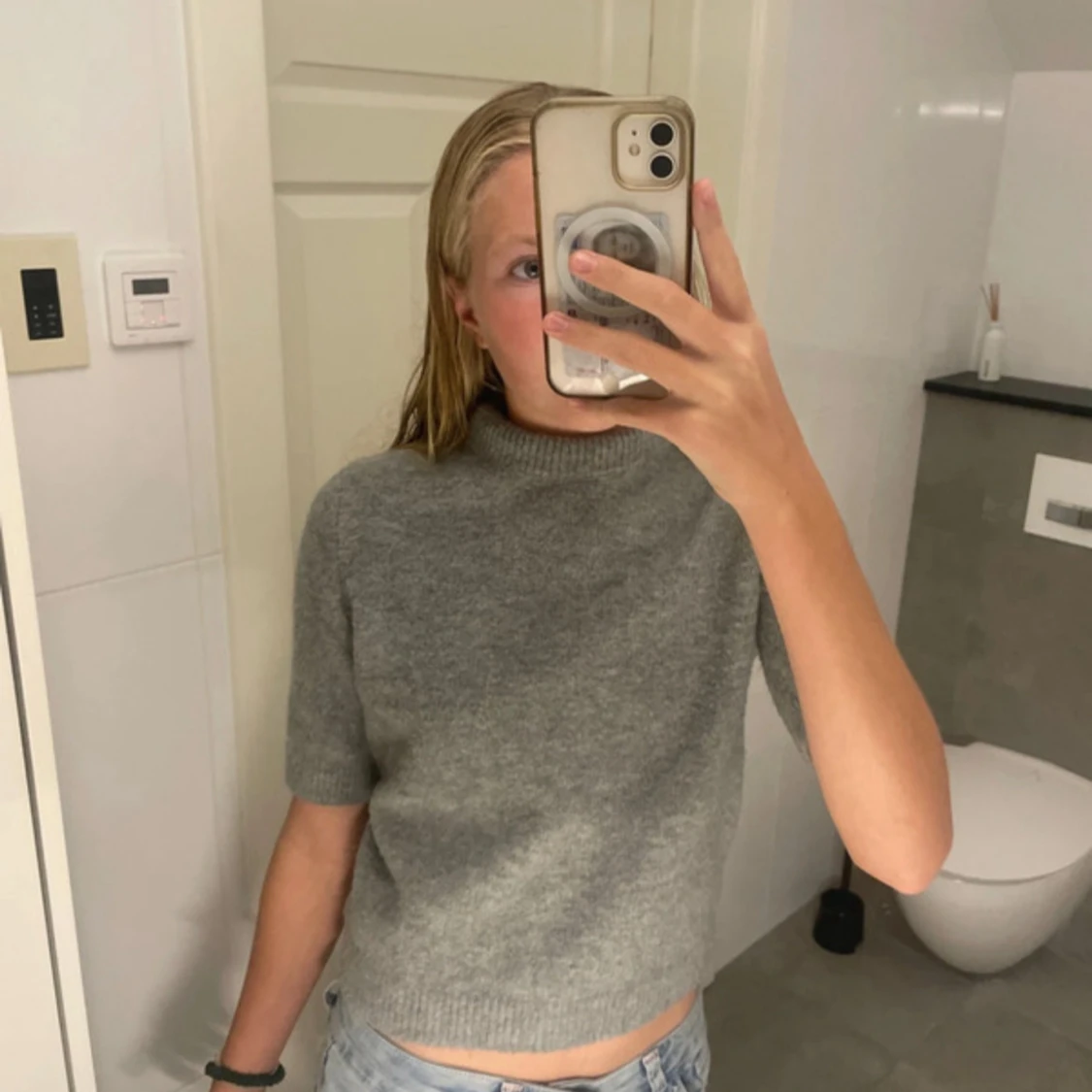 Grå polotröja från Zara, kort ärm