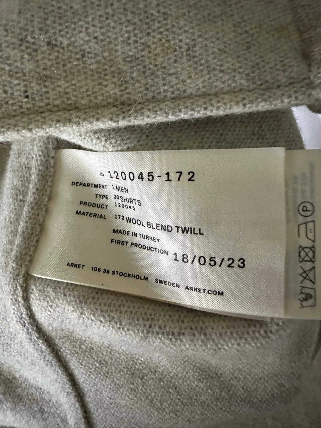 Ljusgrå overshirt från ARKET i ullmix - 3