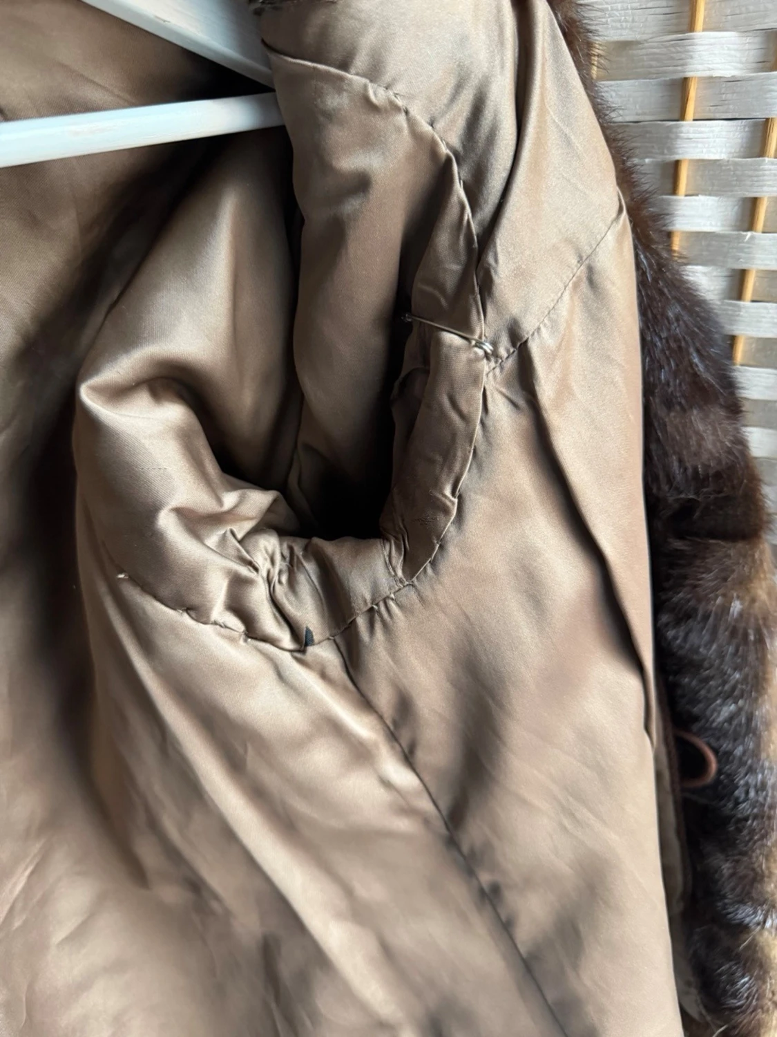 Brun pälsjacka Mink - 4