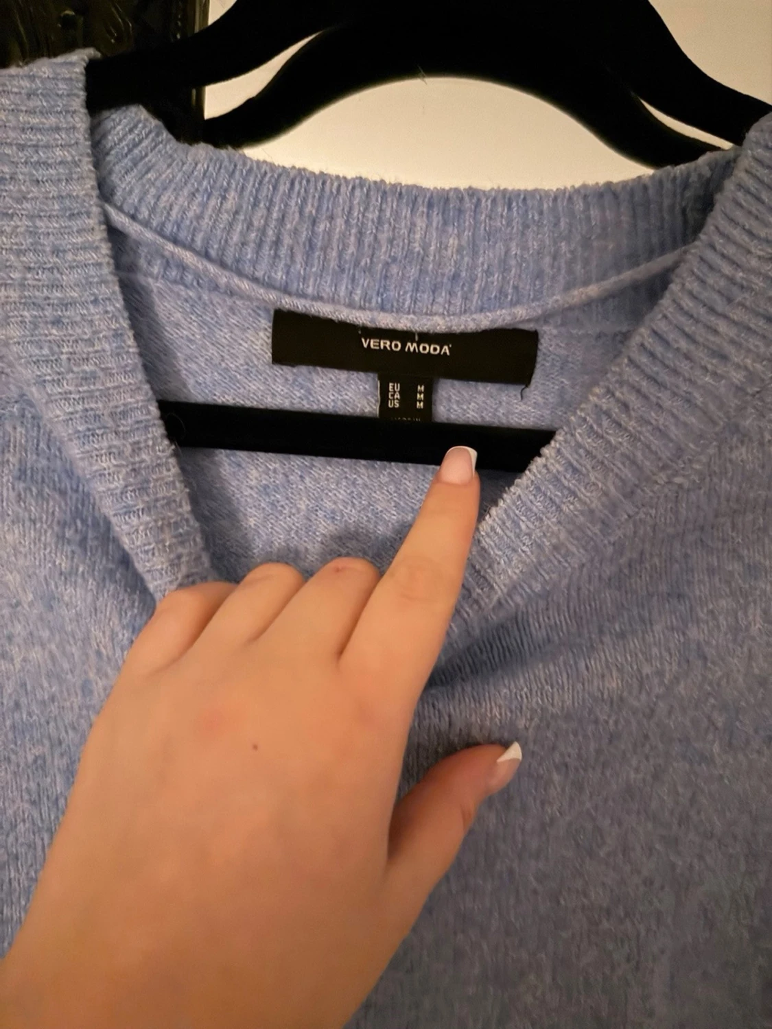 Ljusblå stickad tröja från Vero Moda - 1