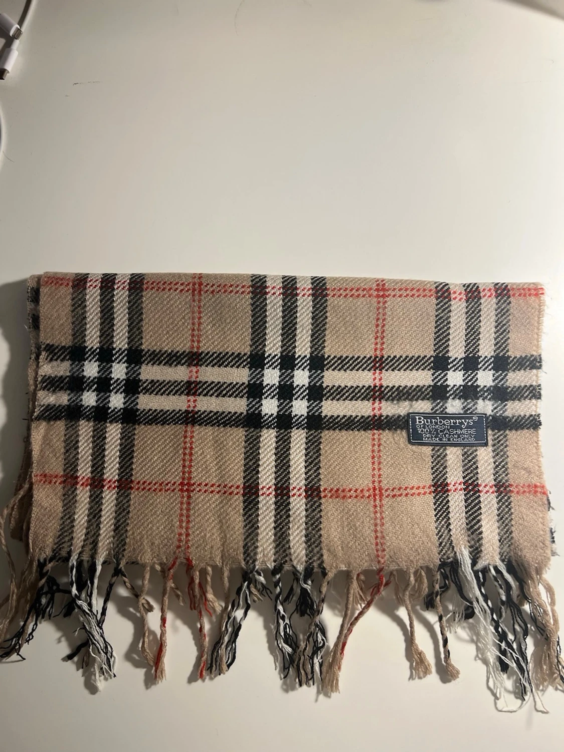 Beige rutig cashmereväst Burberry