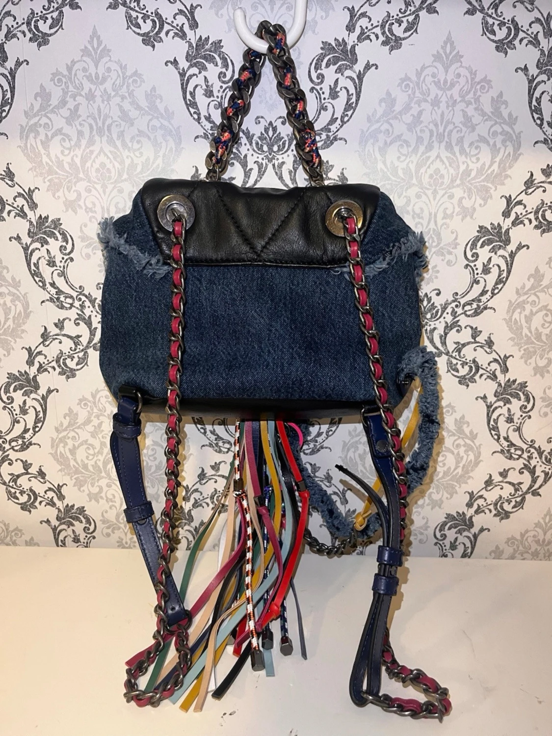 Blå ryggsäck med fransar från Diesel - 1