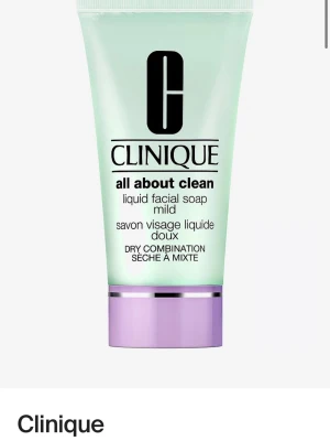 Clinique all about clean facial soap - Clinique all about clean liquid facial soap mild för torr/kombinerad hud. Innehåller 30 ml och är parfymfri. Oöppnad. Köpt för 90 kr