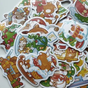25st ko jul, djur klistermärken/stickers - Klistermärken/stickers Motiv: ko och jul  Antal: 25st Skick: ny/oanvänd  Kul att använda till pyssel, scrapbooking och annat. Kan tex användas till att dekorera din bärbara dator, anteckningsbok, resväska, etc. 