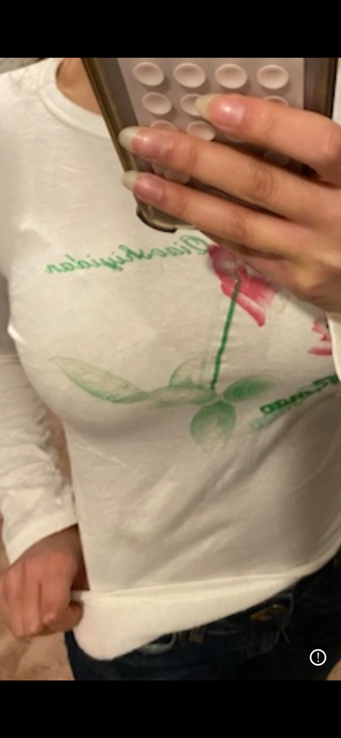 Vit långärmad tröja med rosor - 4