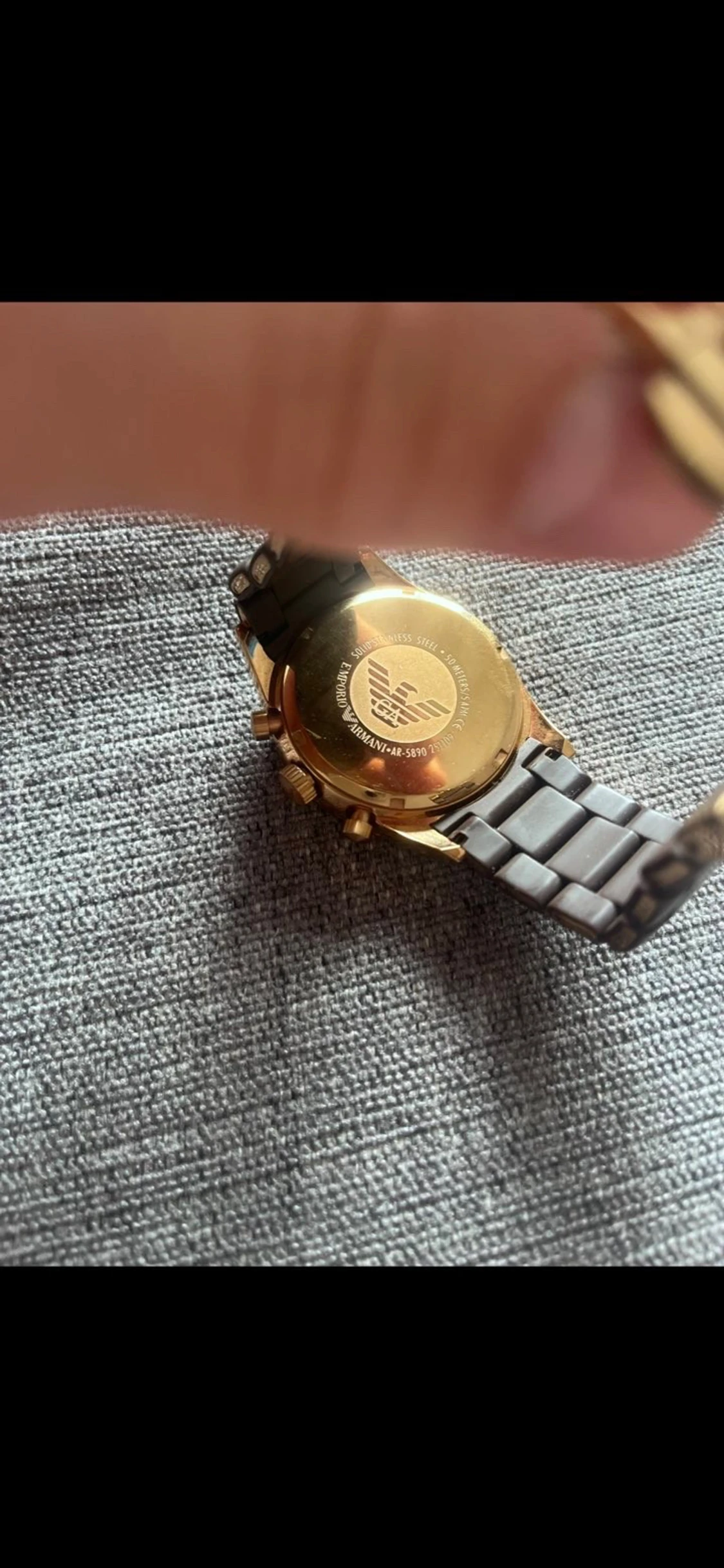 Emporio Armani brun/guld klocka - 2