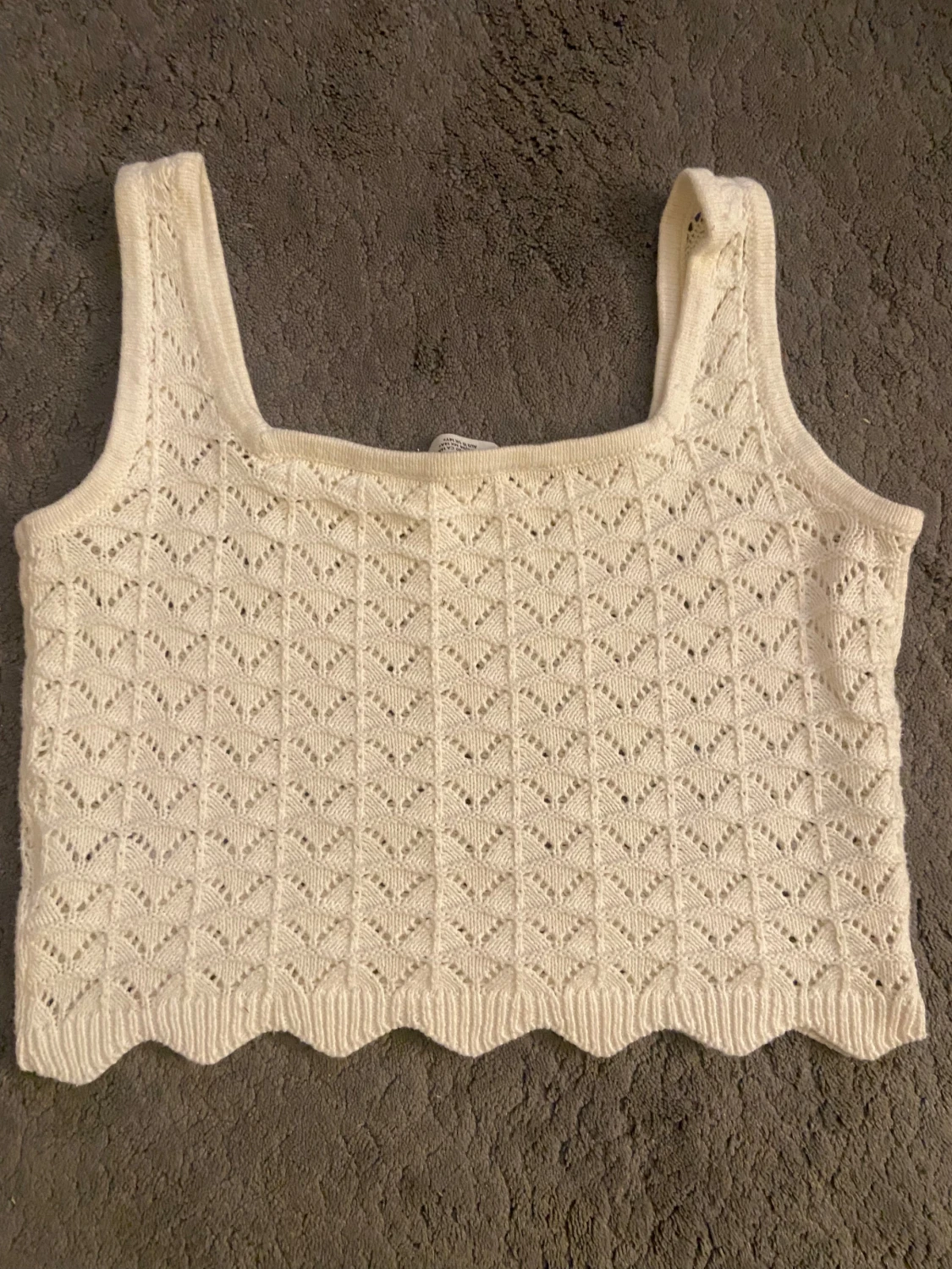 Vit stickad linnetopp från H&M - 3