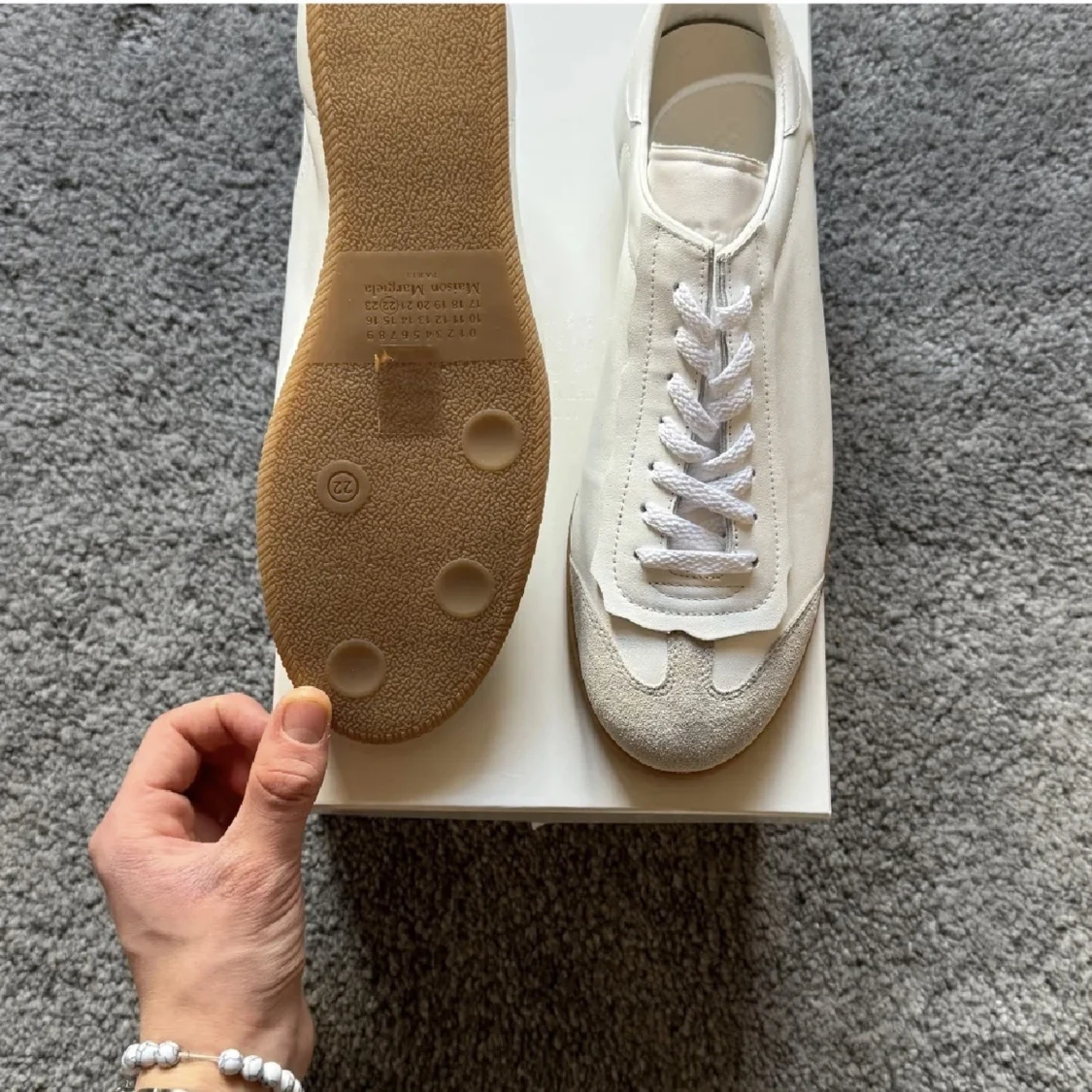 Maison margiela feather light white leather skor - 2