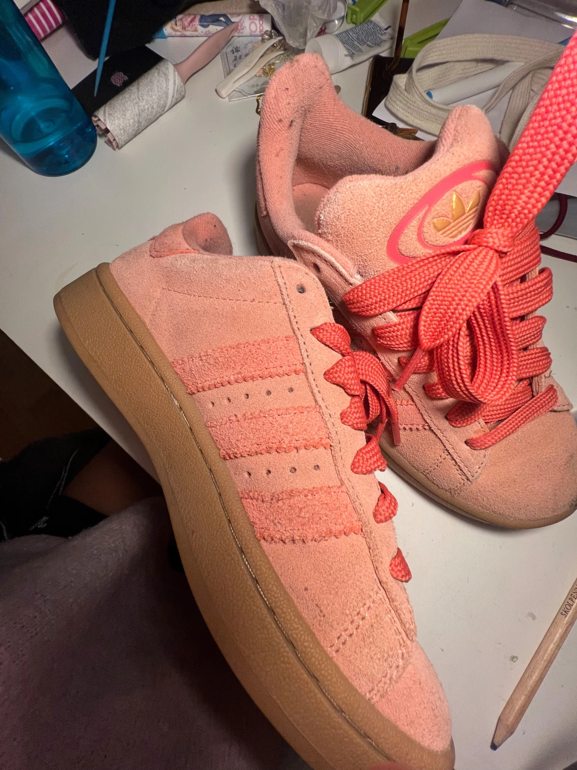 Adidas Campus rosa sneakers mocka - 3