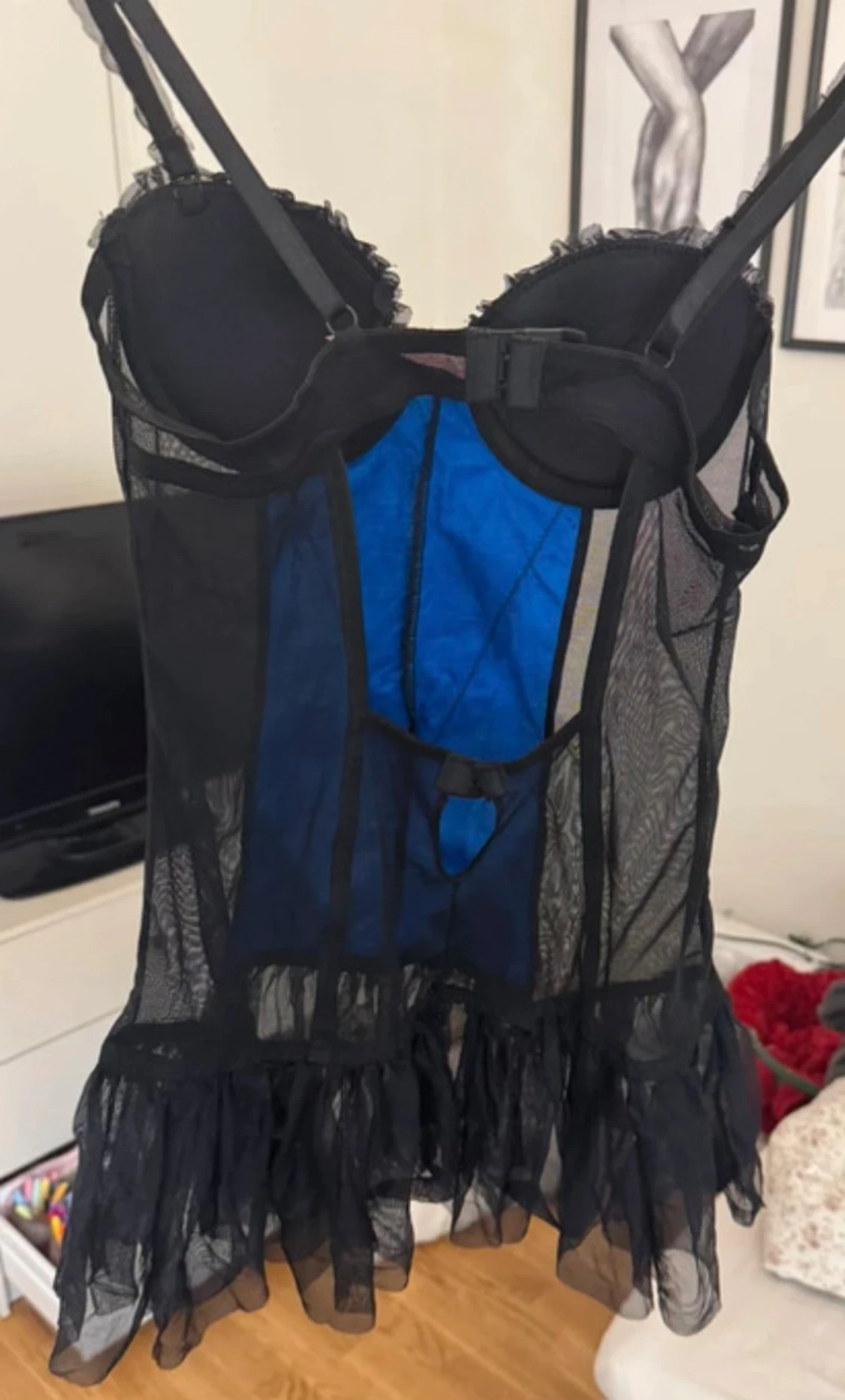 Blå och svart spetsklänning Native Intimates - 1