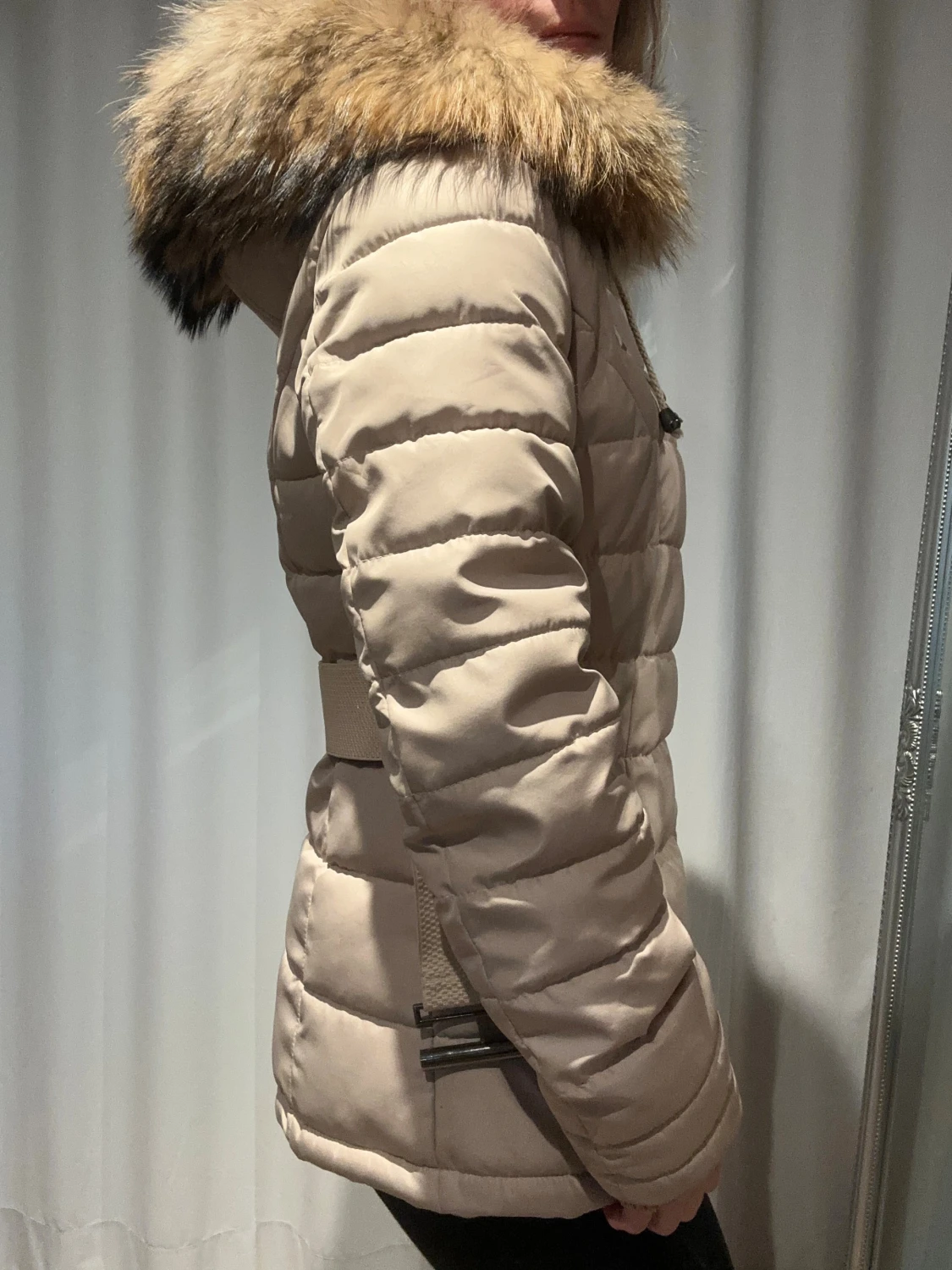 Varm jacka vinterjacka pufferjacka med äkta päls från (Lady by) Kamora  - 2