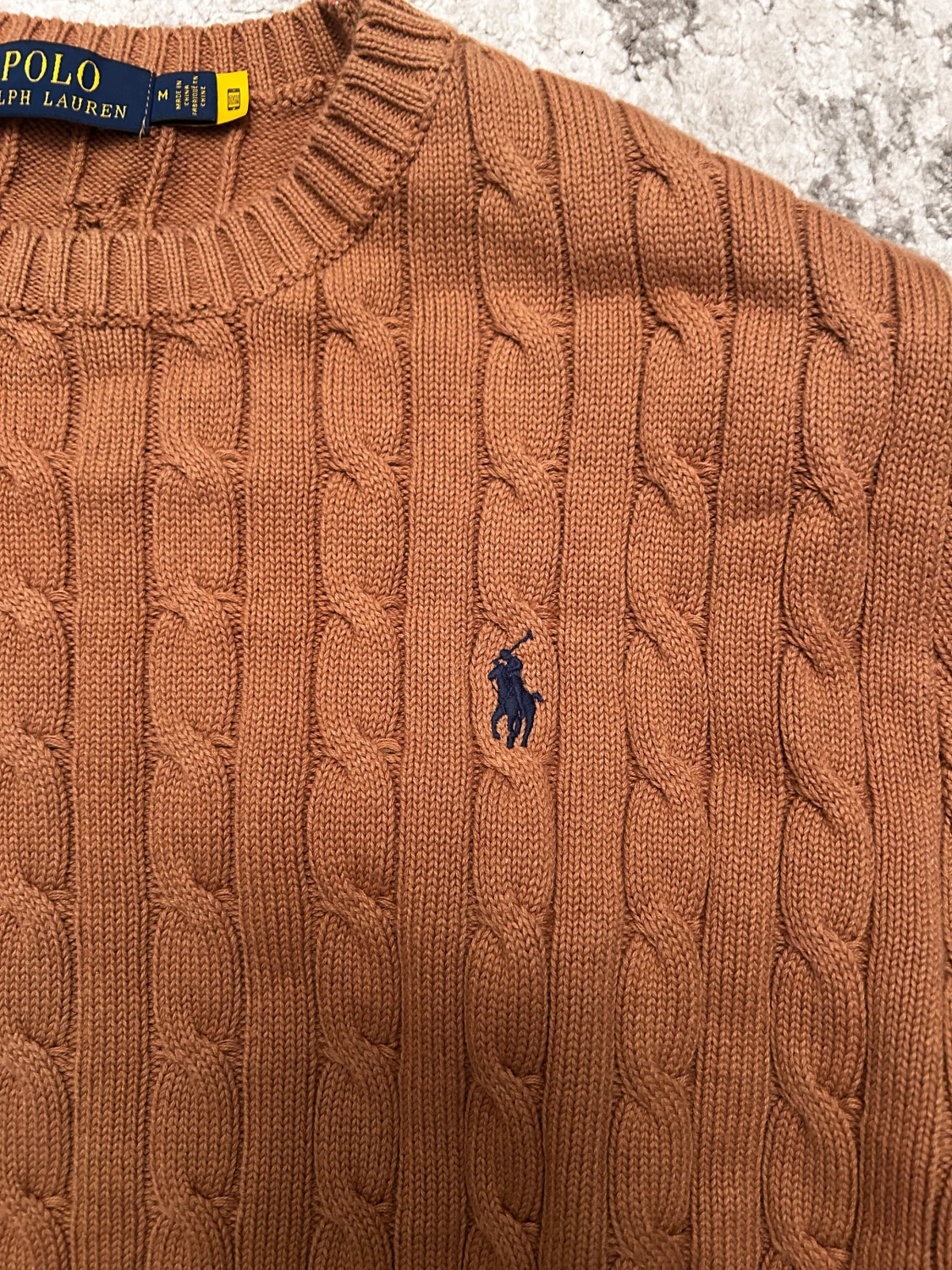 Brun kabelstickad tröja Polo Ralph Lauren - 1