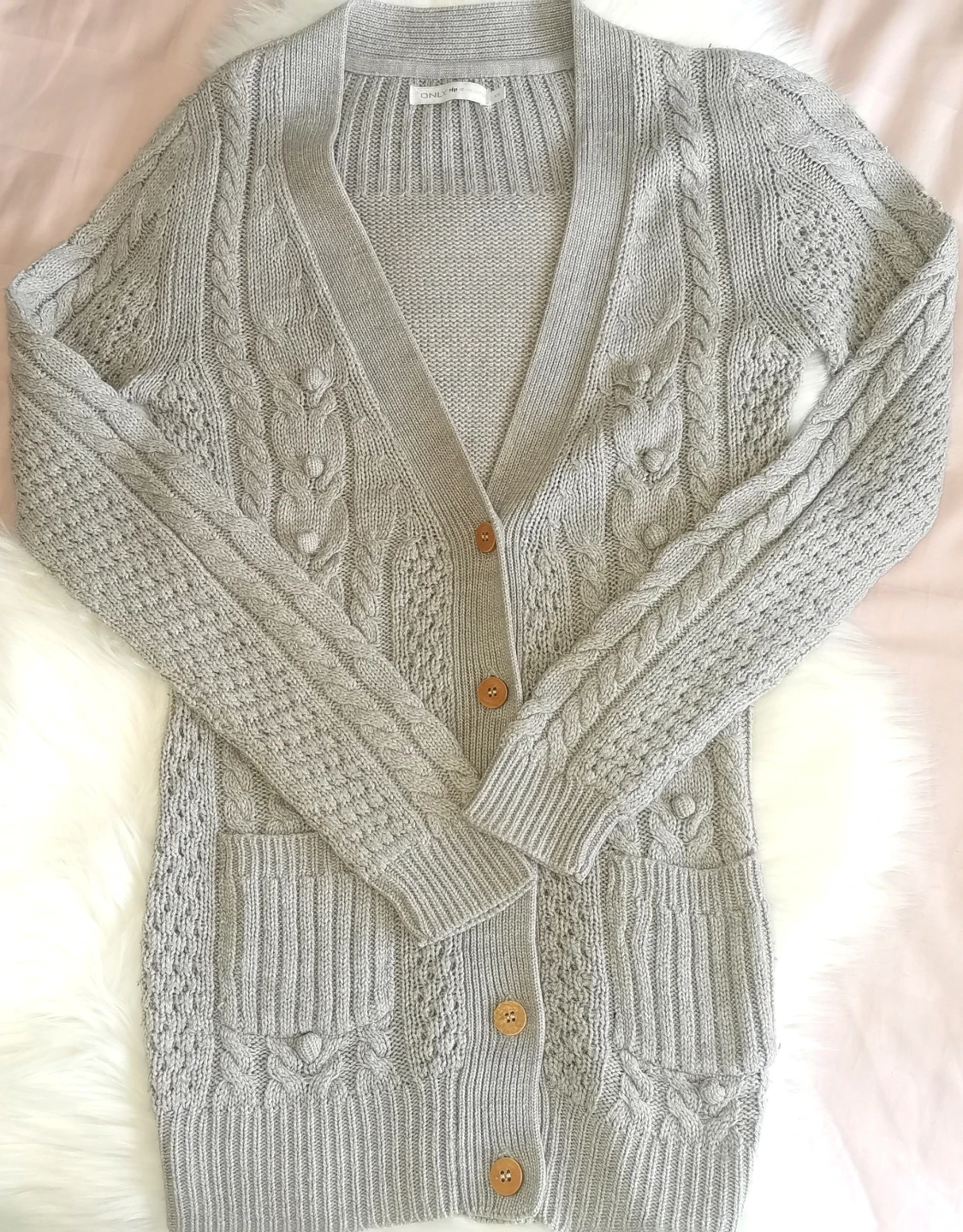 Only grå kofta, storlek XS - 1