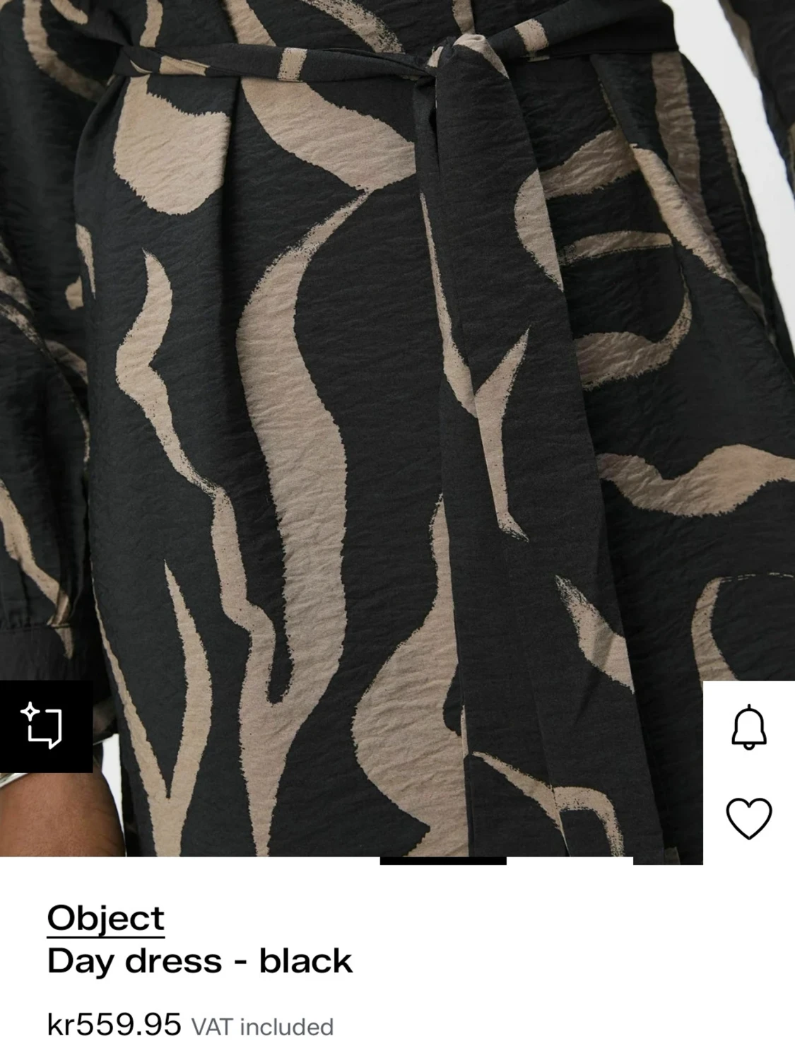 Svart och beige mönstrad klänning Object - 2