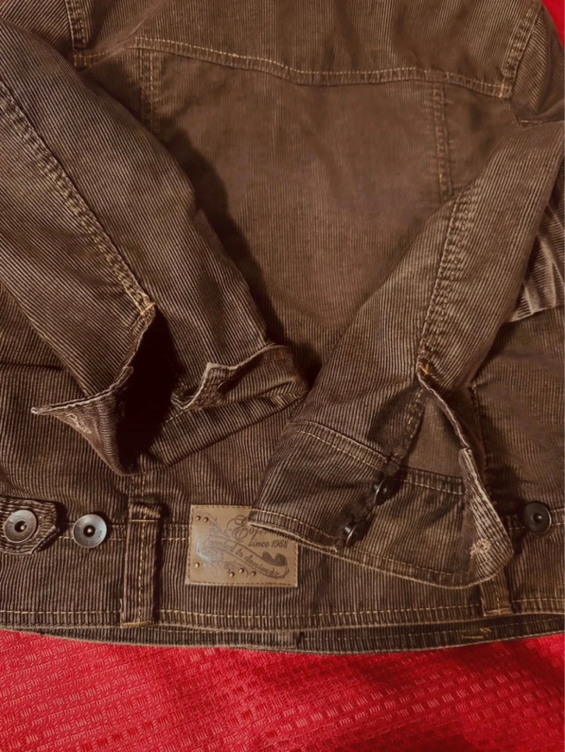 Brun manchesterjacka med fuskpäls från Esprit M - 5