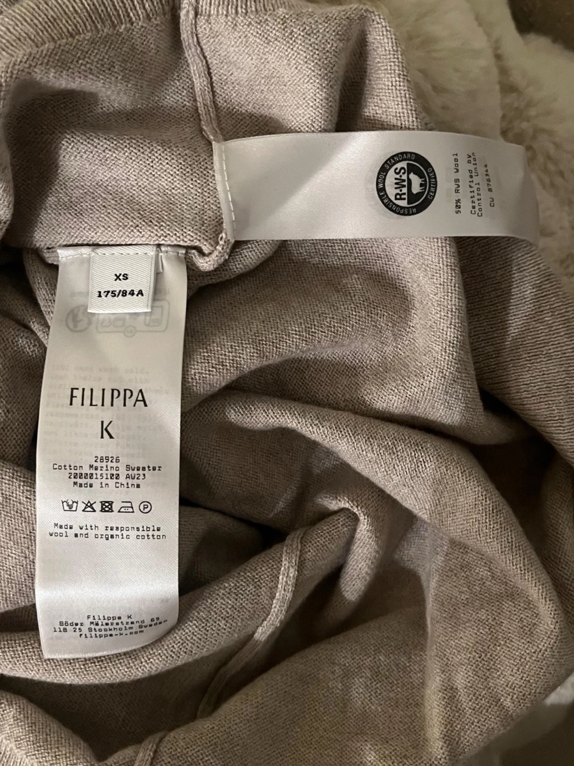 Beige stickad tröja Filippa K XS - 3