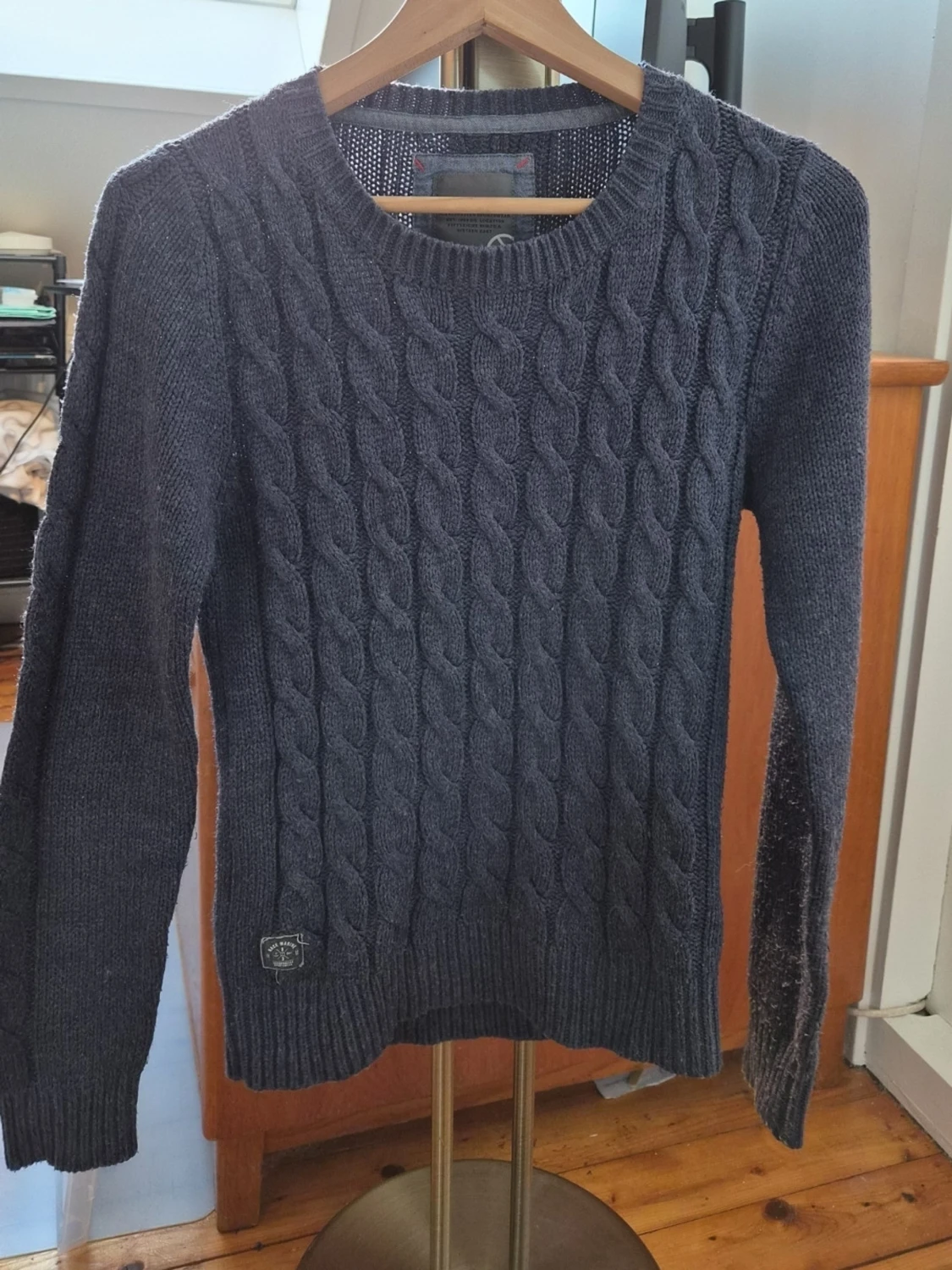 Mörkgrå stickad tröja Race Marine