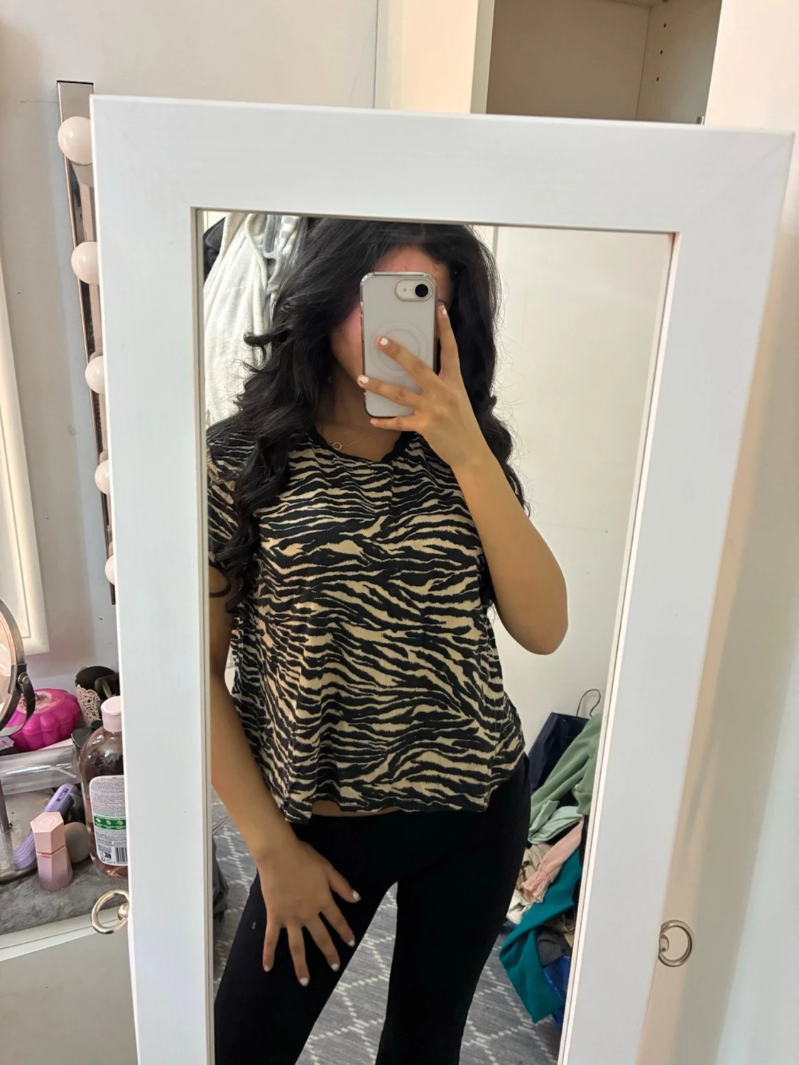 Zebramönstrad croppad topp - 1