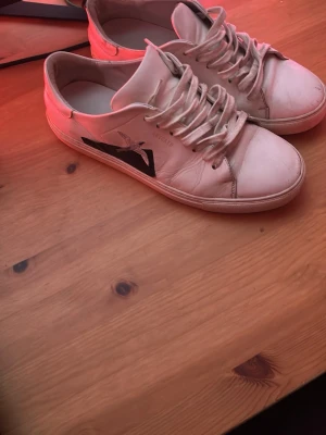 Vit sneaker från Axel Arigato - Säljer ett par vita sneakers från Axel Arigato med snörning och rund tå. Lite använda men ändå fräscha. Säljer för att jag har vuxit ur dem. Pris inte helt huggit i sten men kan inte sänka så mycket.