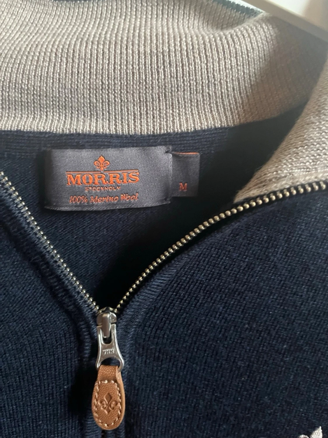 Marinblå half zip tröja Morris M - 2