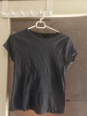 grå  t-shirt från Stradivarius - Säljer en grå  t-shirt från Stradivarius i storlek L. Enkel och stilren design som funkar till många olika looks.