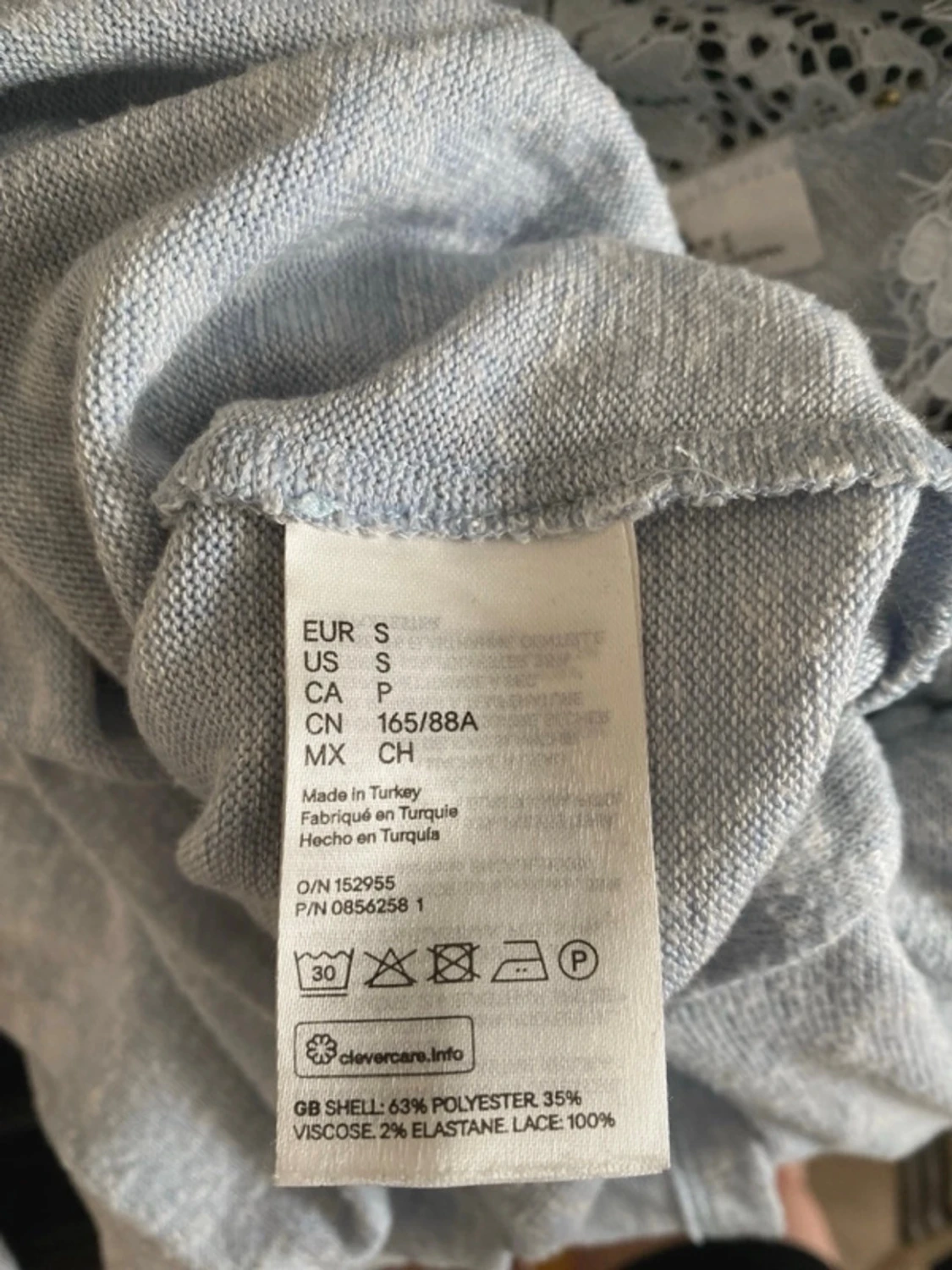 Ljusblå spetsdetaljerad tröja H&M Divided - 3