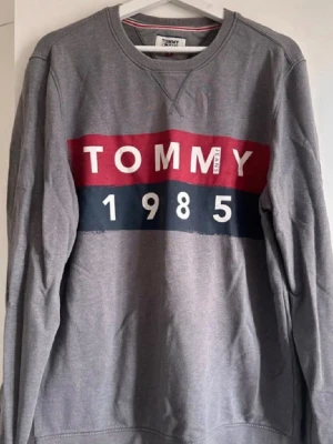 Tommy Hilfiger sweatshirt  - Grå sweatshirt med rött och blått tryck. Använd 2-3 gånger så jättefint skick.