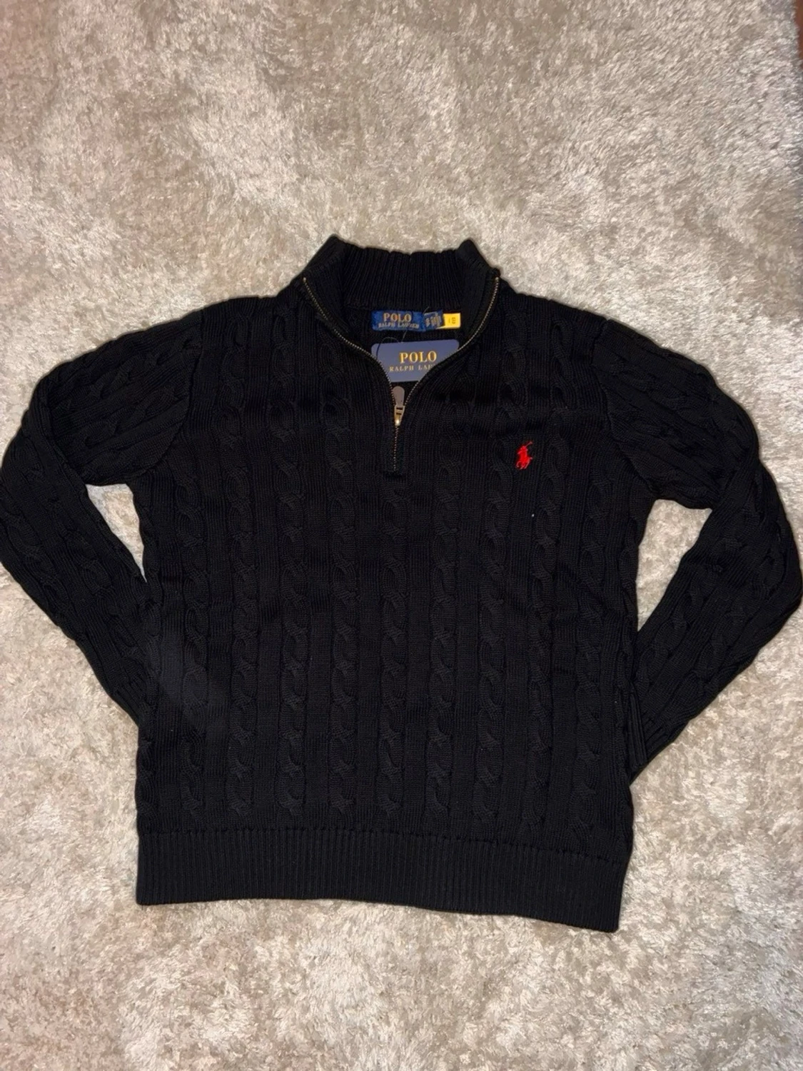 Svart kabelstickad tröja Polo Ralph Lauren