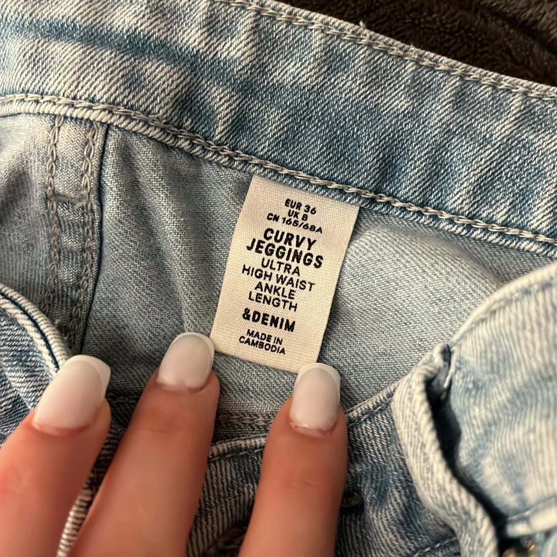 Ljusblå high waist curvy jeggings - 1