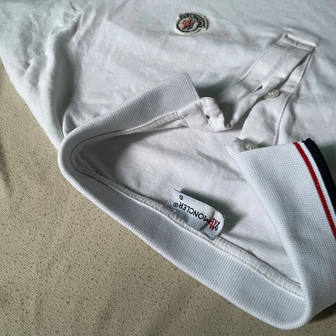 Vit pikétröja från Moncler S - 1