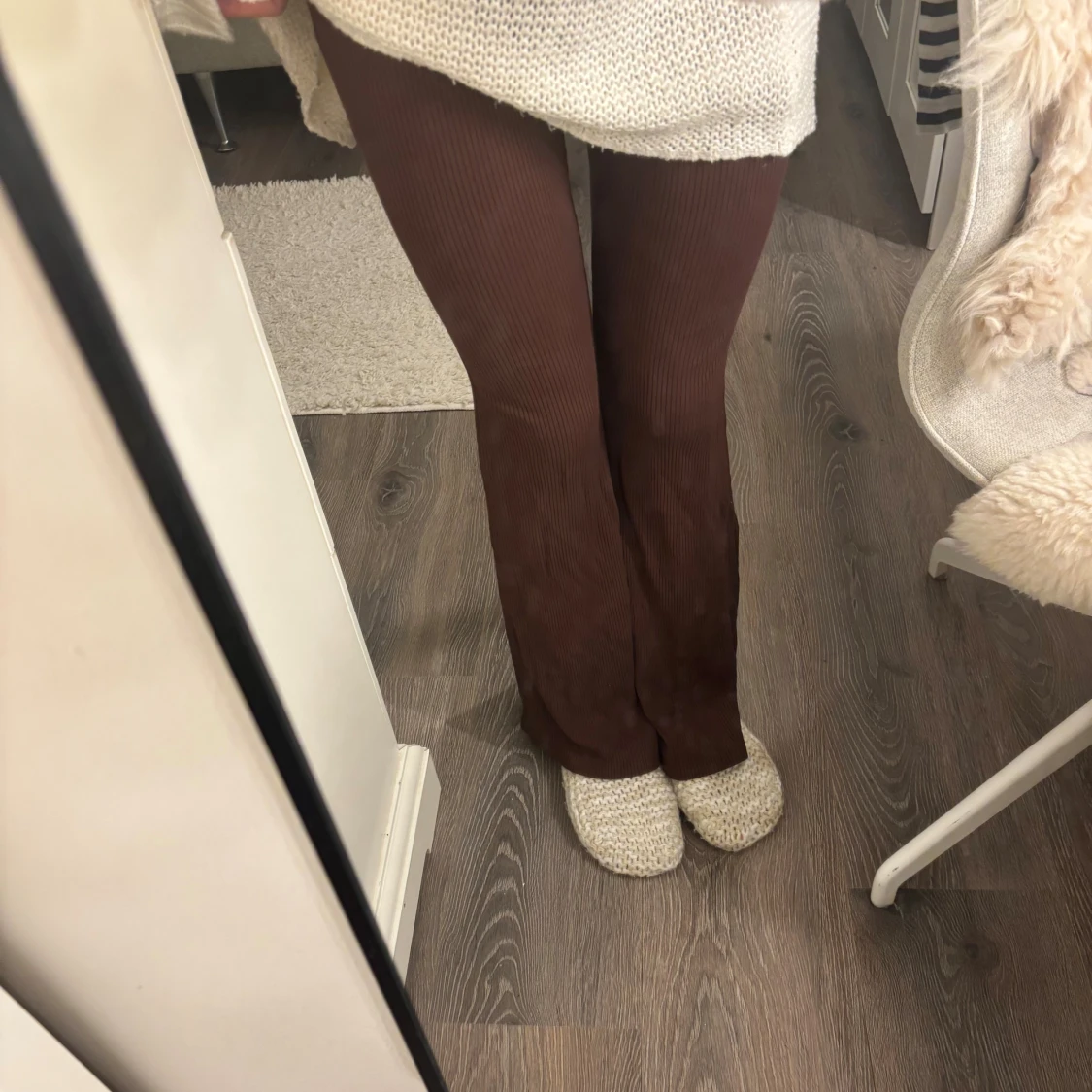 Bruna ribbade bootcut-byxor Shein XS