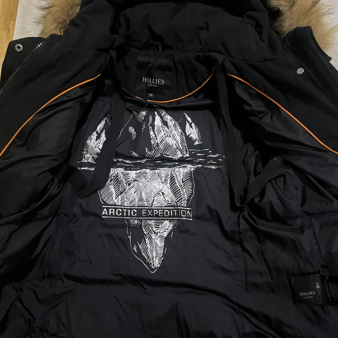 Svart lång dunjacka Hollies 36 - 1