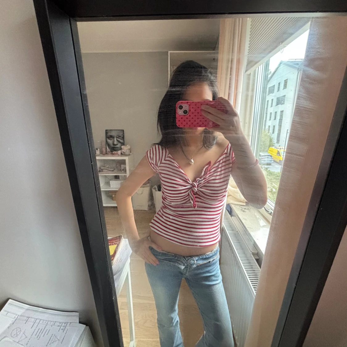 Röd randig topp - 2