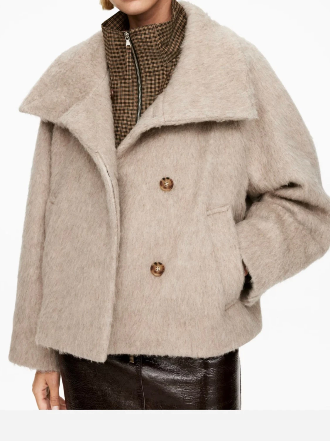  Ny slutsåld Beige  jacka med hög krage från arket i ull och alpacka Arket i ull och alpacka Stl 34    - 3