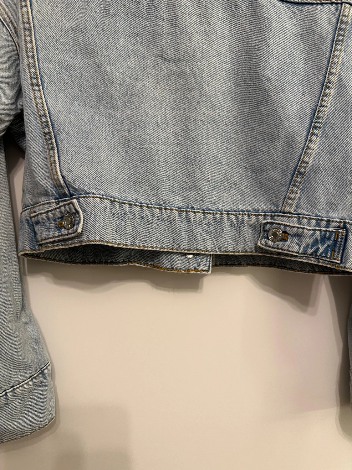 Ljusblå croppad jeansjacka från mango stl m  - 5