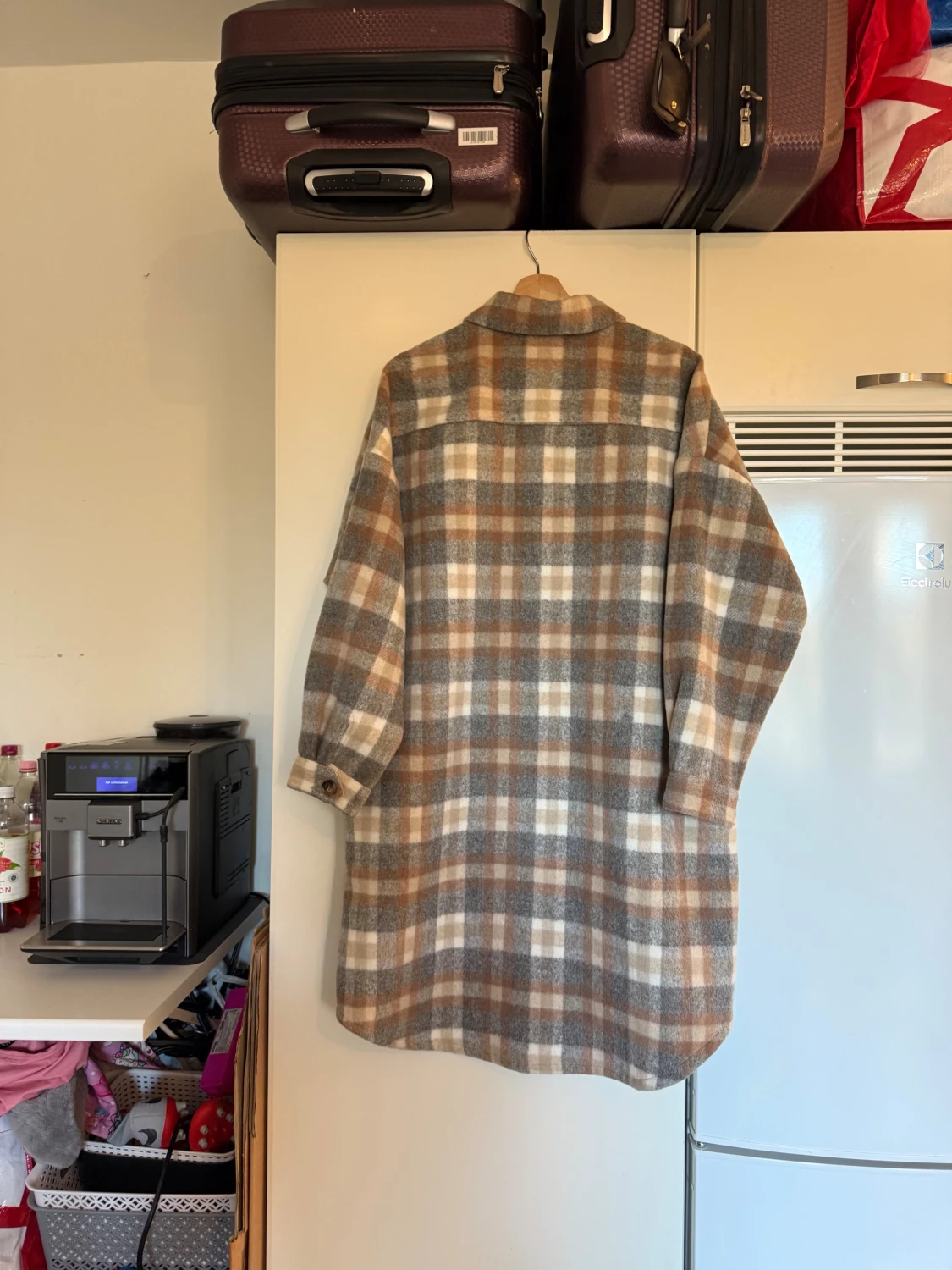 Rutig overshirt från Cream, L - 4