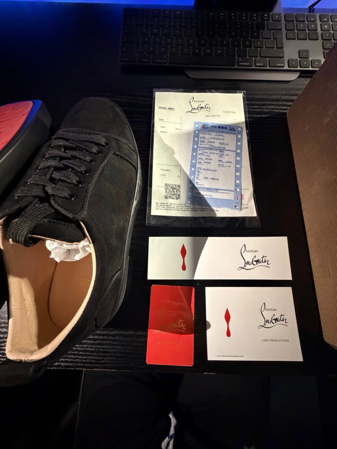 Christian Louboutin svarta sneakers mocka - 3