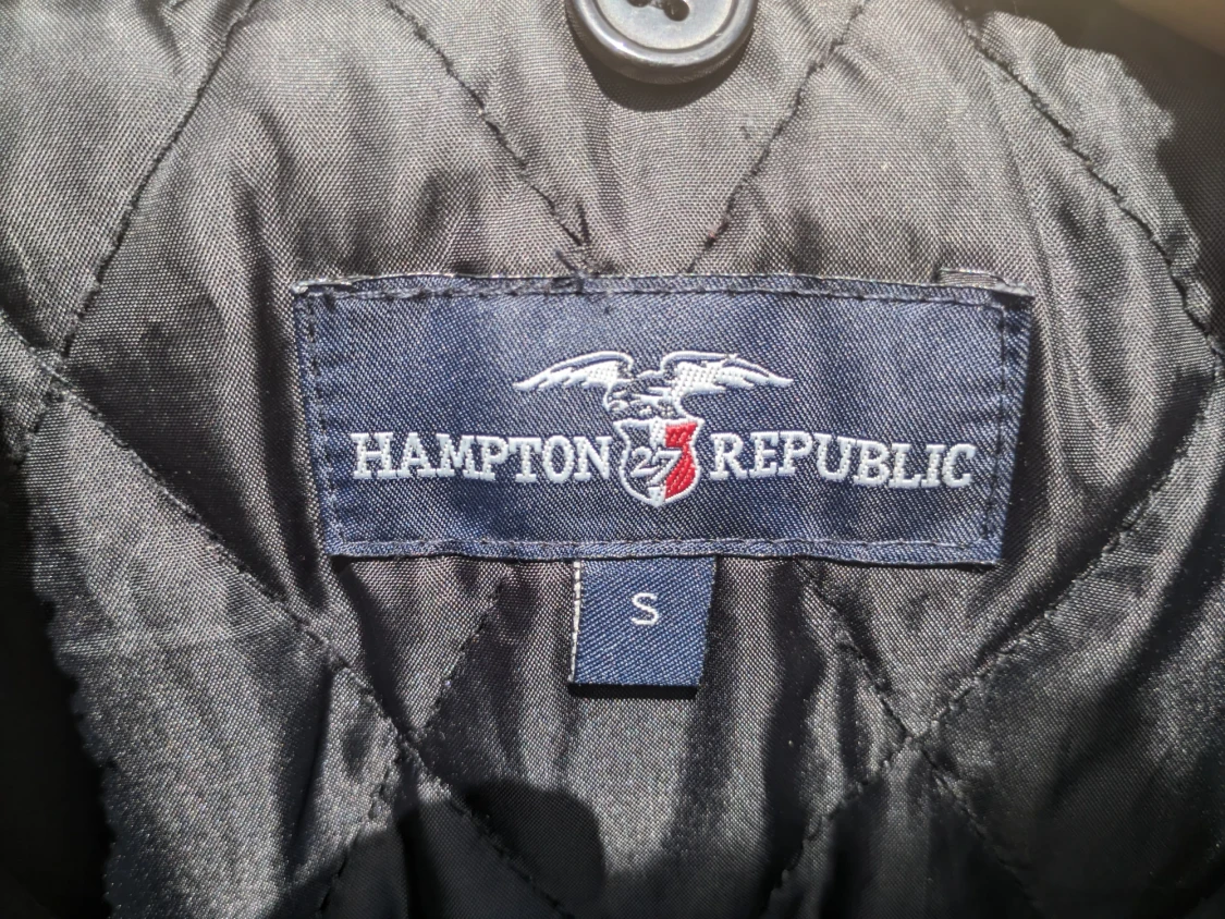 Vaxad bomull, jacka, slim M, svart, Hampton Republic - 2