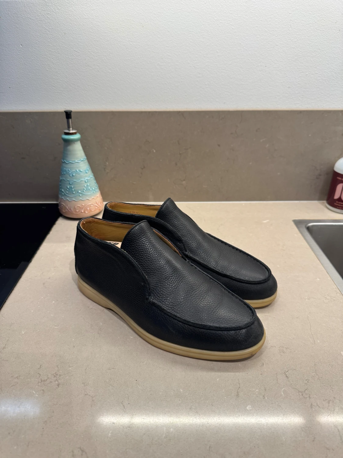 Loro Piana Open Walk – svart hjortläder