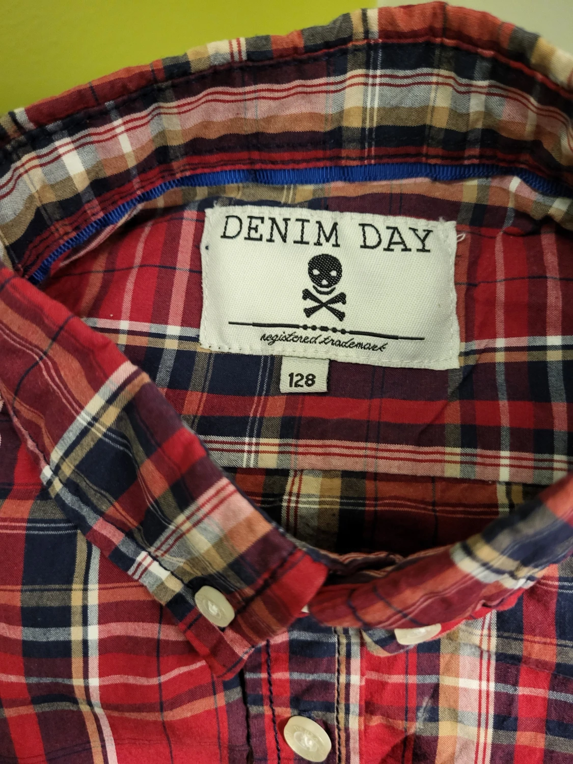 Rutig skjorta från Denim Day, stl 128 - 2