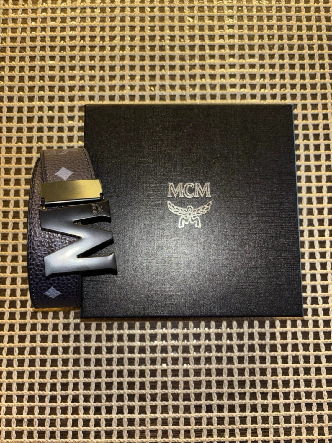 MCM bälte svart och grå med monogram - 2