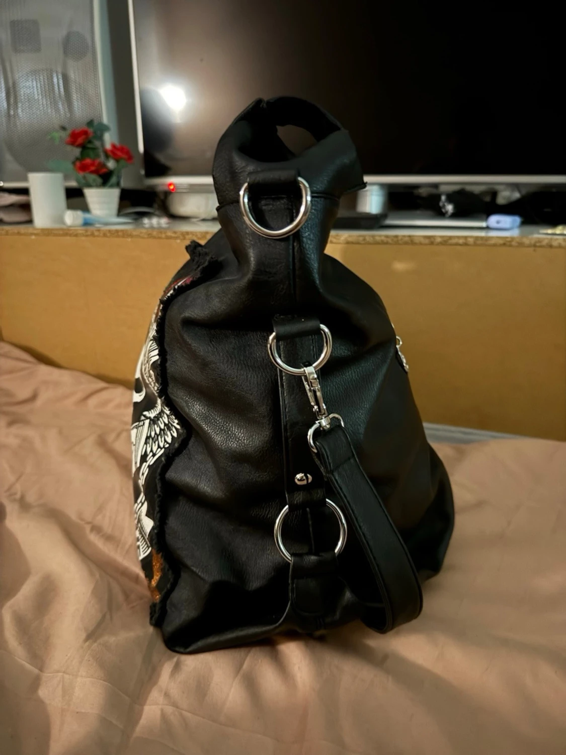 Svart axelväska cafe racer  - 1