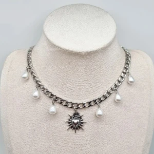 Stilfullt halsband  - Material-rostfritt stål.  Nickel fri.  Kedjetjocklek-7mm 