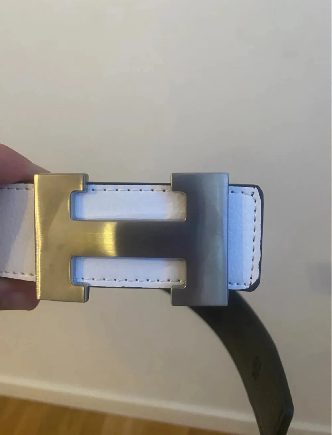 H-ermes vit bälte med h-spänne - 1