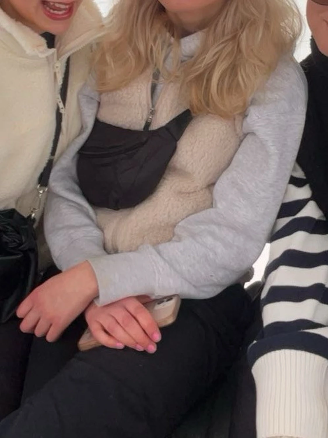 Beige vit teddyväst/ fleeceväst - 1