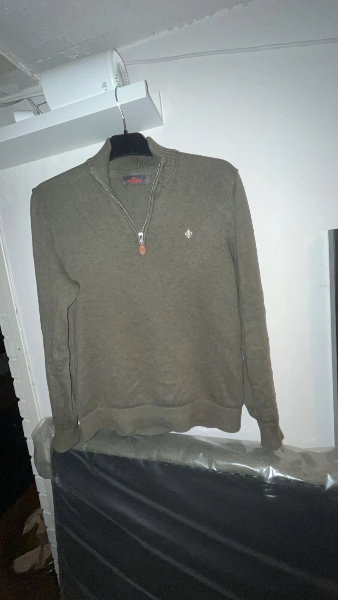 Olivgrön Morris half zip tröja