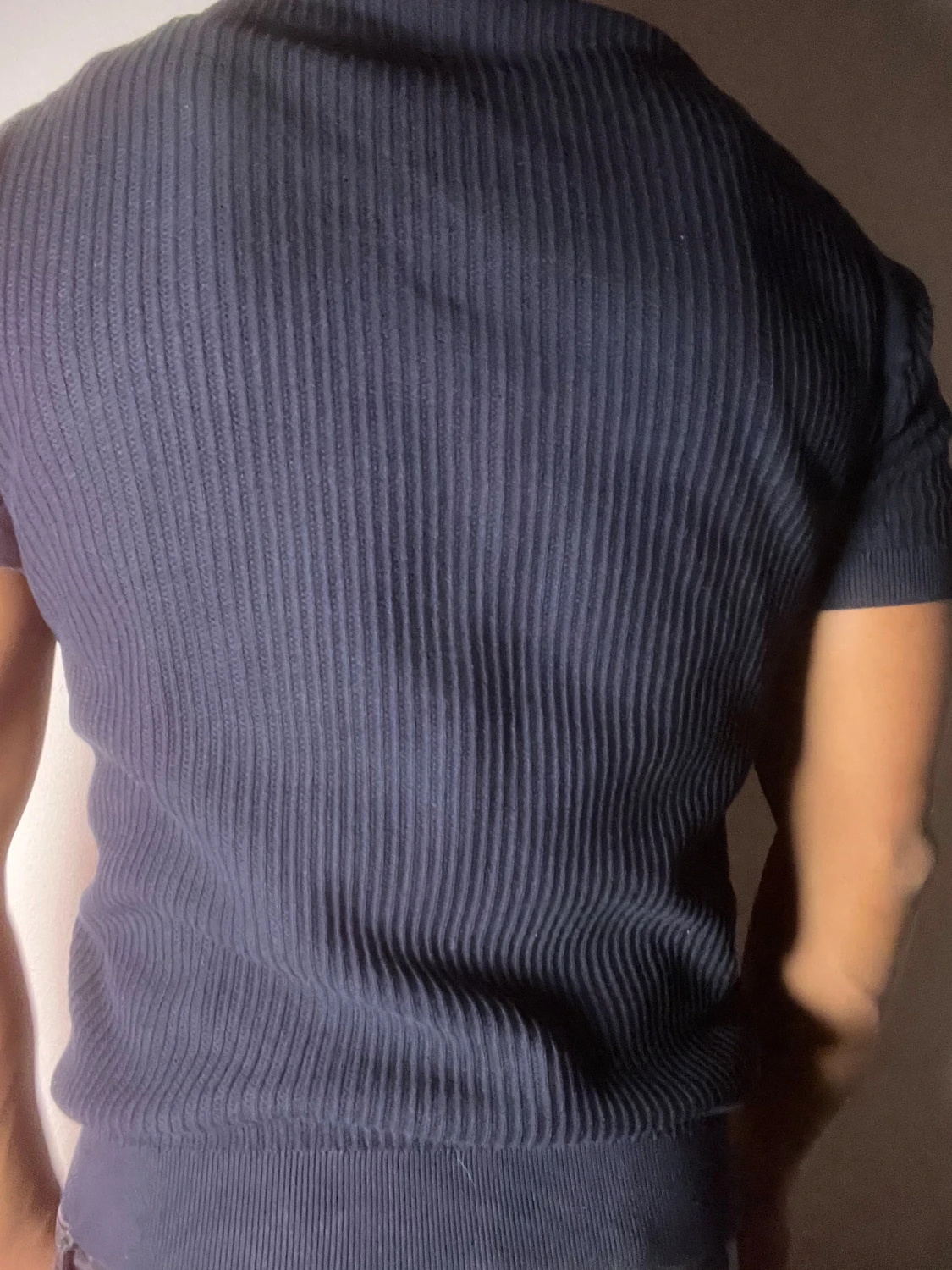 Mörkblå ribbad polotopp från MANGO - 2