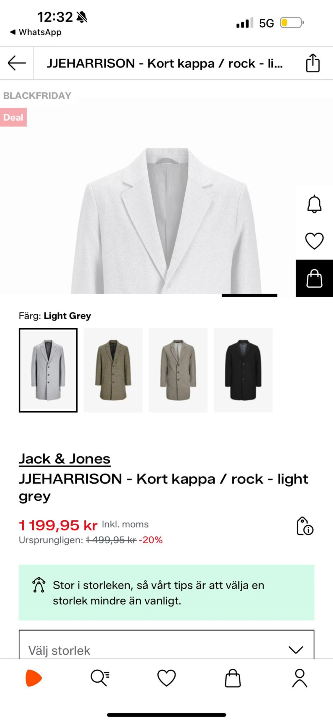 Ljusgrå kort kappa från Jack & Jones - 3
